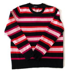BANANA REPUBLIC Merino Wool Pink/Black Sweater L